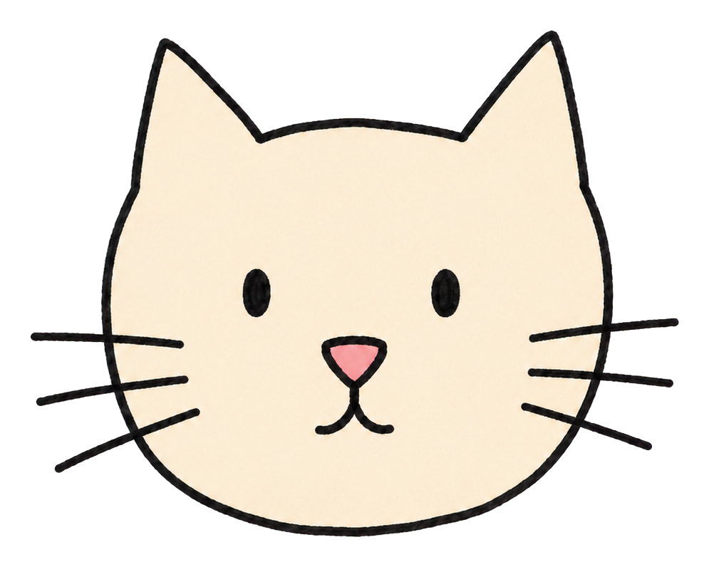 A cute hand-drawn cat